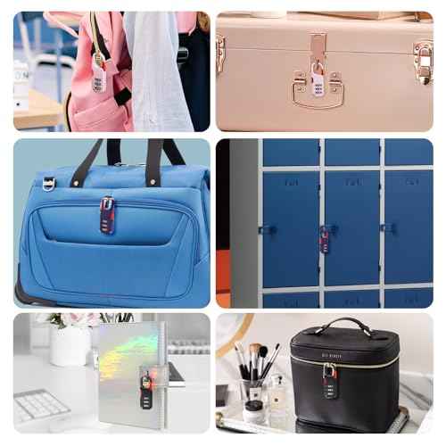 Mini Padlock, BARRYSAIL 3 Pcs Small Locks Set with 3 Digits Combination for Kids Diary Backpack Zipper (Black+Blue+Pink)