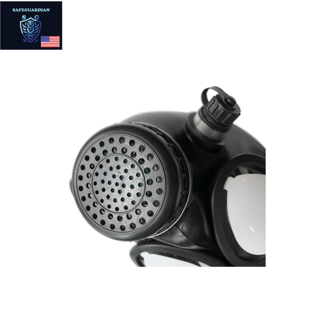 SafeGuardian Gas Mask Face Respirator CBRN Shield Israeli Military Grade Survival & Tactical for Chemical Fumes, Particulates, Military Grade Construction