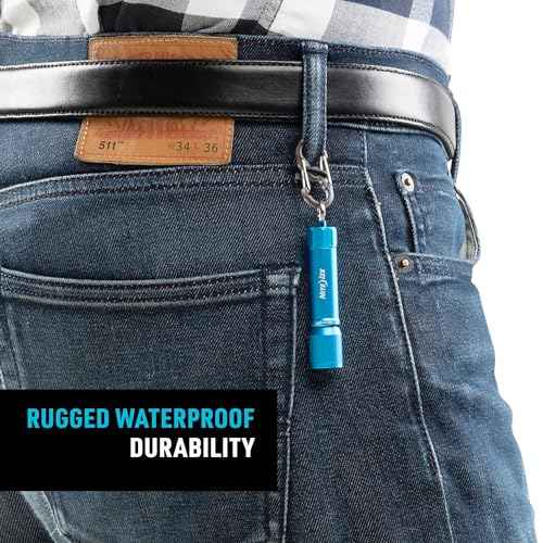 Nite Ize Radiant 100 Keychain Flashlight - Waterproof Mini Keychain Flashlight with Bright 100 Lumen Light - Waterproof Flashlight for Backpacks and Keys - Keychain Flashlight - Blue