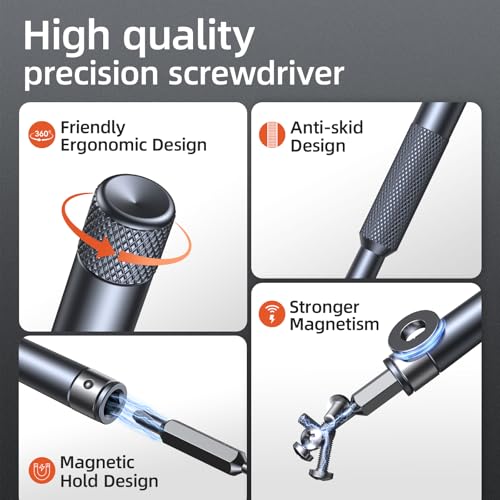 JOREST 52-in-1 Precision Screwdriver Set with Magnetic Bits for Electronics & Mobile Devices