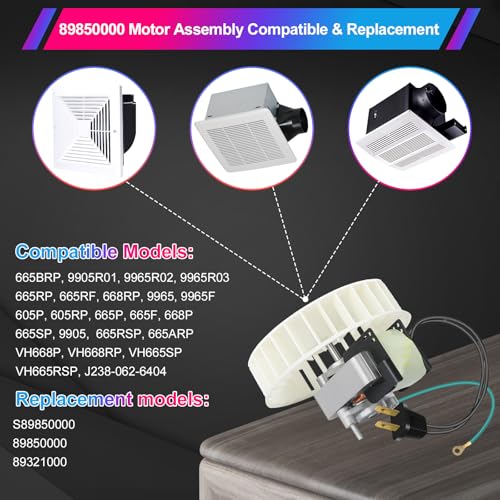 LEZYWONE Bathroom Exhaust Fan Motor Replacement 70 CFM 3000 RPM