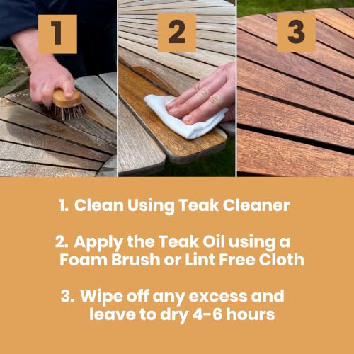 Furniture Clinic Teak Oil 17 Fl Oz - Protect & Restore Indoor & Outdoor Wood Furniture