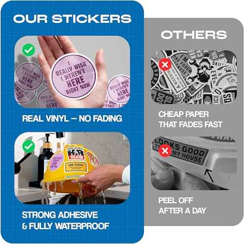 200 PCS Hard Hat Stickers for Adults (No Duplicates) Sarcastic, Meme, & Funny Stickers for Water Bottles, Toolbox, Helmet, & Hard Hat Accessories ? Ideal for All Blue Collar Workers