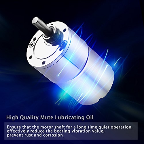 Greartisan DC 12V 5RPM Gear Motor High Torque Micro Gearbox with Eccentric Output Shaft – 37mm Diameter, Variation: 5 RPM / 12 Volt
