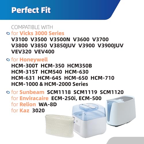 Ximoon WF2 Humidifier Filter Replacement 2 Pack for Vicks Kaz Starry Night & V3100-V3900