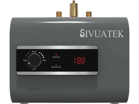2.5 Gallon Electric Mini-Tank Water Heater, 1440W 120V Under Sink Instant Hot Water Heater, Point-of-Use for Kitchen Bathroom RV, LED Display, Easy Floor Mount