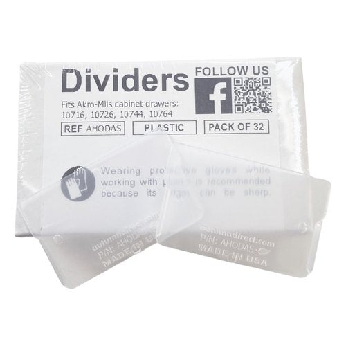Pack of 32 Divider for Small Drawers Plastic Storage Hardware Cabinet, Compatible with Akro-Mils 40716 (Small Drawer Size)