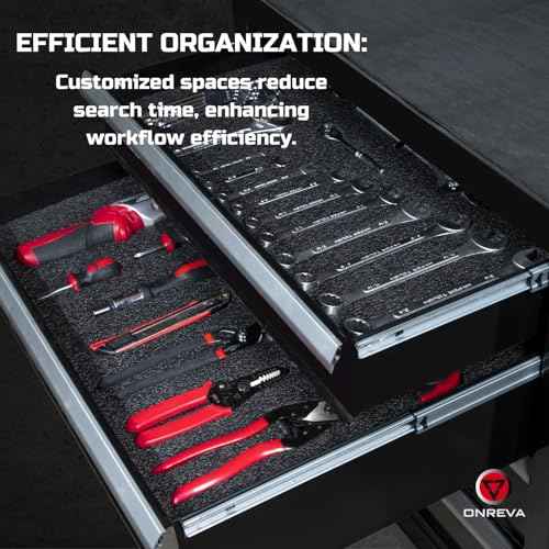 Tool Box Foam 4Pack 2pc 16x12x2in & 2pc 16x12x1in, Foam Inserts for Cases, Polyethylene Storage Sheets for Toolbox Hard Case, Tool Shadow Insert, Kaizen Organizer