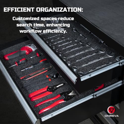 Tool Box Foam 4Pack 2pc 16x12x2in & 2pc 16x12x1in, Foam Inserts for Cases, Polyethylene Storage Sheets for Toolbox Hard Case, Tool Shadow Insert, Kaizen Organizer