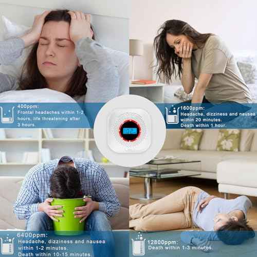 Carbon Monoxide Detectors, Portable CO Alarm Detector with LCD Display and Sound Warning, Replaceable Battery Powered for Home, Travel