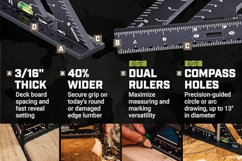 Spec Ops Elite Series Fury 7.5” Rafter Square – Elite Speed Square with Level Vial