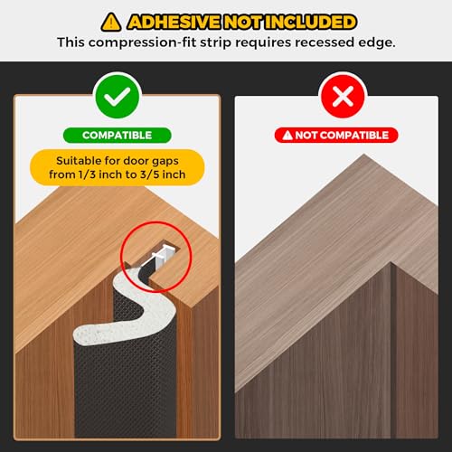 Ravinte Weather Stripping Door Seal 26 FT Black Q-Shaped Foam Kerf Strip