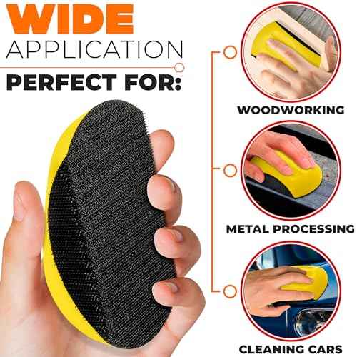 5 Inch Mouse Hand Sanding Block - Sanding Blocks for Wood Hand Sander Block for Wood Working Hook and Loop Sanding Block - 5" L x 3" W x 2" H Hand Sanding Pad Wood Sanding Block Hand Sanders for Wood