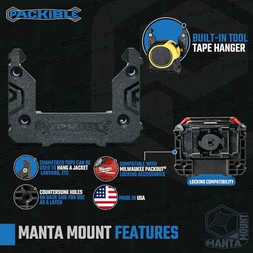 PACKIBLETool Manta Mounts - Mounting Cleats Compatible with Milwaukee Packout Locking packout Accessories