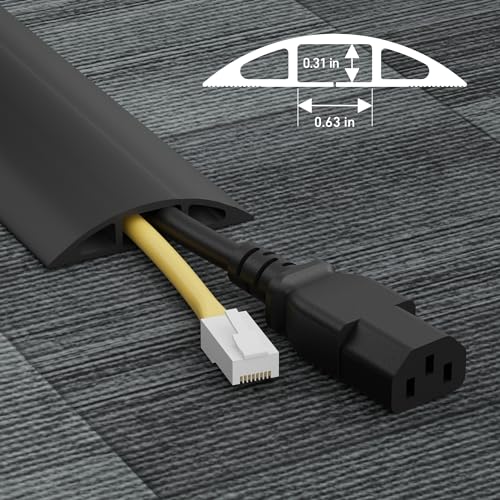 D-Line 6ft Black Floor Cord Cover Cable Protector for Extension Cords