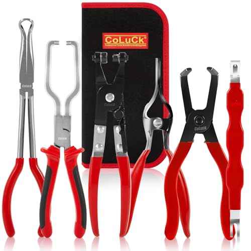 6Pcs Electrical Connector Tool Kit - Pliers, Separator, Remover, Clamp Clip, Disconnect Tool for Hose, Fuel Line, Spark Plug Wire