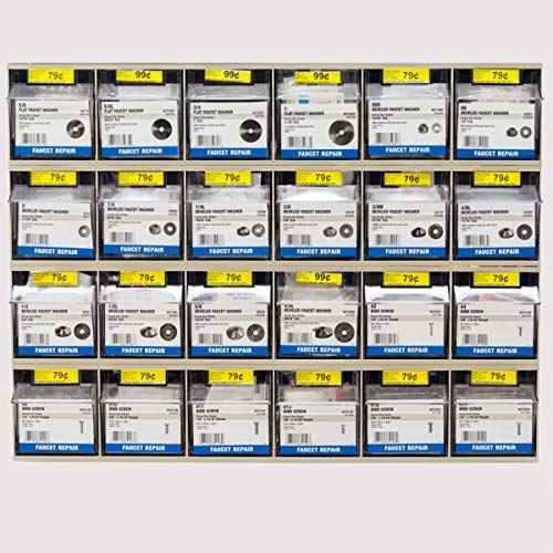 Akro-Mils TiltView Plastic Storage Cabinet with 6 Tilt Out Bins, Horizontal Plastic Parts Organizer, Teacher Toolbox, and Office Supply Organizer, 23-5/8" W x 3-1/2" H x 3-3/4" D, Stone