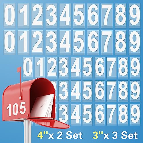 OLADOT Reflective Mailbox Numbers Stickers 3x3 & 4x2 Waterproof Self-Adhesive