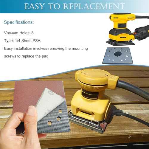 Upgrade Hook and Loop Replacement Sander Pad for DeWalt DW411 D26441 DW412 1/4 Sheet Sander - 151284-00 151284-00SV Sanding Backing Pad -1 Pack