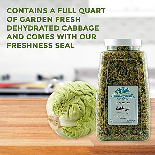 6 Ounce Dehydrated Cabbage Flakes - Air Dried Vegetables for Soup & Cooking, Perfect for Camping & Survival