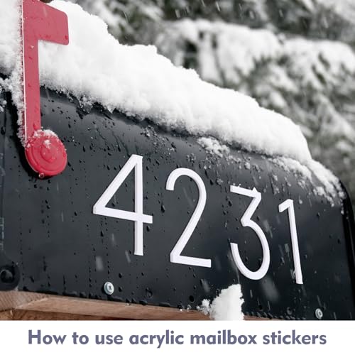 Leinuosen White Acrylic Mailbox Numbers Set, 3 Inch Classic Style, 20 Pieces