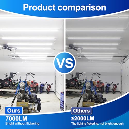 XLNYUUI 4FT 2-Pack LED Shop Lights 50W Daylight 7000LM Garage Warehouse Workbench
