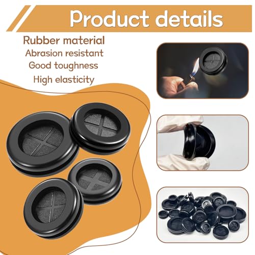 44PCS Rubber Grommet Kit 6 Sizes for Wiring, Auto, Electronics - Reusable Storage Box - Variation: 44PCS 6Size