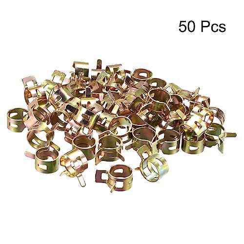 uxcell 10mm 3/8inch Spring Band Type Action Fuel/Silicone Vacuum Hose Pipe Clamp Low Pressure Air Clip Clamp 50pcs