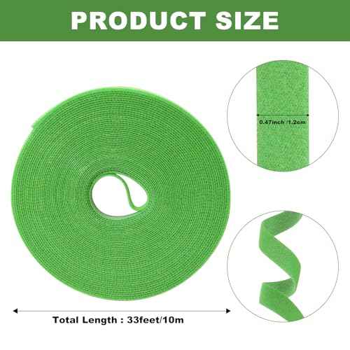 6 Rolls 196 Ft Green Plant Tape for Climbing Plants, 1/2 Inch Reusable Plant Stretch Ties, Adjustable Tomato Plant Supports, Plant Twist Ties for Gardening, Home, Office