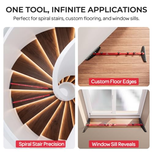 INCLY Stair Tread Template Tool Kit with Carpenter Pencil & Steel Ruler