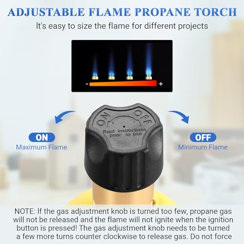 Propane Torch Kit, Mapp Gas Torch with Cylinder Clip, 5ft Hose and Trigger Start Adjustable Flame, Brazing Torch Kit for Soldering, DIY, Jewelry(Propane Cylinder Not Included)