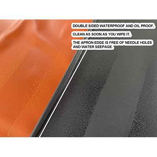 Chemical Resistant Vinyl Apron - Black Plus Size Unisex PVC Aprons for Dishwashing,Dog Grooming,Gardening,Fish Cleaning,Lab Work