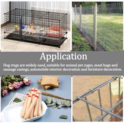 Hog Rings Professional Upholstery 1/2" Galvanized Hog Rings Installation Assortment Kit for Animal Pet Cages¡¢Ropes¡¢Meat Bags& Sausage Casings¡¢Furniture Upholstery£¨600 Count bag-15.5oz£©