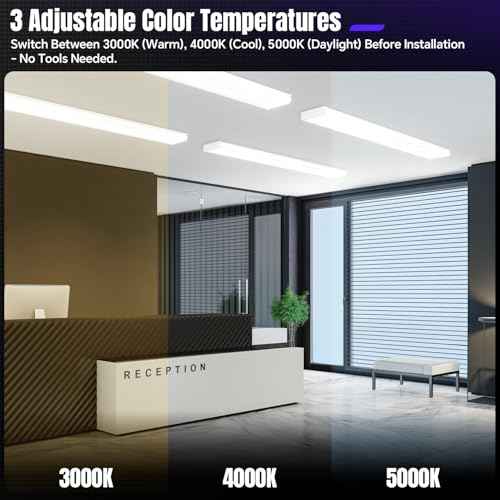 4FT LED Wraparound Light 75W/65W/55W, 8250lm/7150lm/6050lm, 3000K/4000K/5000K 4 Foot LED Wrap Light Fixture,Flush Mount Office Ceiling Light for Garage Workshop, Fluorescent Light Replacement, ETL