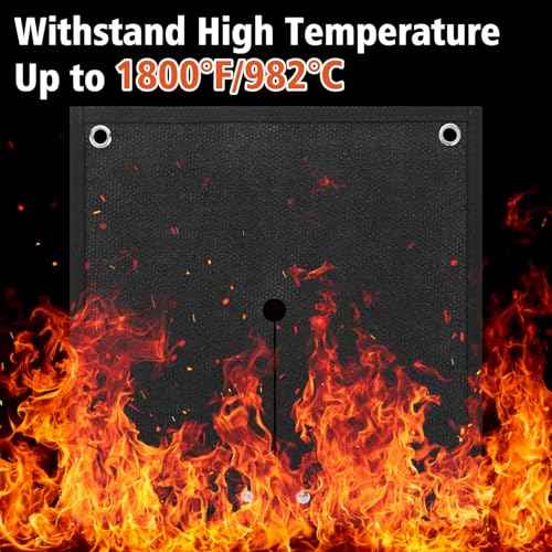 Welding Blanket Fireproof for Copper Pipe - 2 Pack Fire Resistant Fiberglass Soldering Mat with Plumbing Hole, Protective Flame Insulation Pad for Propane Torch Brazing Plumbing, 12" x 12"