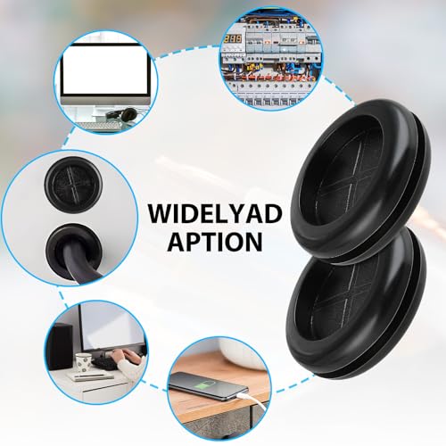 6 Pcs Rubber Grommets for Wiring 1-1/2 Inch Drill Hole Cable Protector