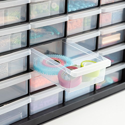 IRIS USA Black 24-Drawer Plastic Storage Cabinet - Multi-Purpose Organizer