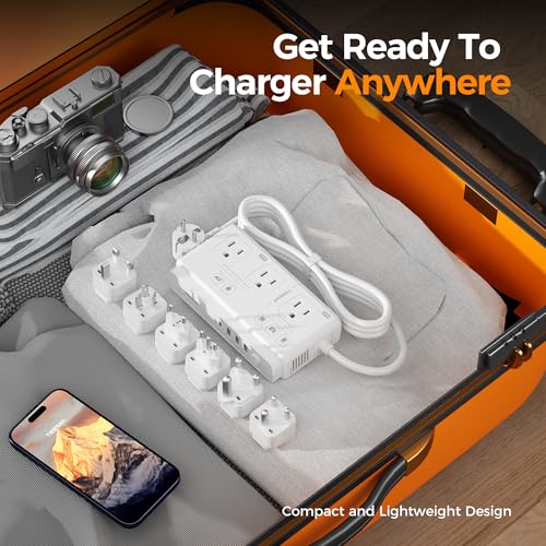 TESSAN 4 Feet Voltage Converter US to Europe 220V to 110V Travel Power Adapter