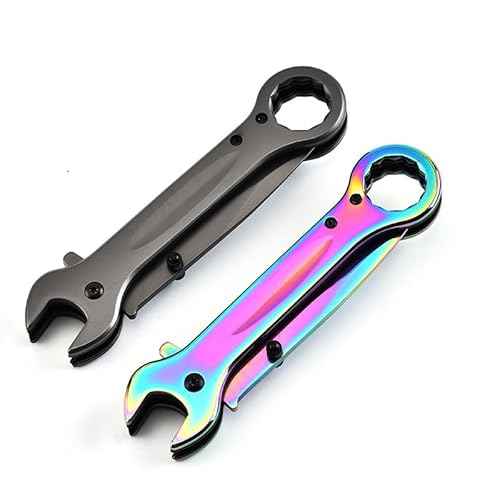 Pocket Knife, Unique Utility Pocket Folding Knife with 14mm and 19mm wrenchs, Titanium plated Great Gift EDC Knife For Daily Work Outdoor Camping (Grey)