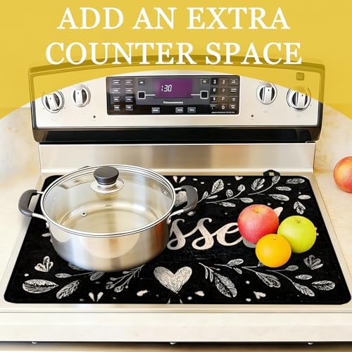 Blessed 28x20 in Glass Top Stove Cover Protector (Variation: Blessed) – Heat-Resistant Rubber Cooktop Pad