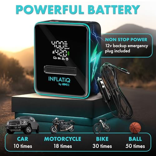 INFLATiQ by RIMiQ Classic 1 Pack Tire Inflator for Cars, Motorcycles & Trucks