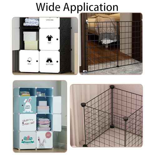 40PCS Cube Connectors Plastic Storage Wire Cube Connectors ABS Connectors Organizer for Modular Closet Storage Organizer, Wire Shelving, Wardrobe, Shoe Rack Clips, Pet Carrier, Black