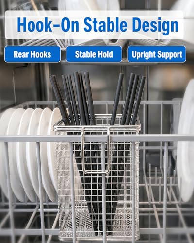 Viscogrip 1 PCS Dishwasher Chopstick Basket with Hook, 304 Stainless Steel