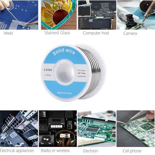 100g 60/40 3mm Solder Wire Solid Core 3.53oz for Stained Glass