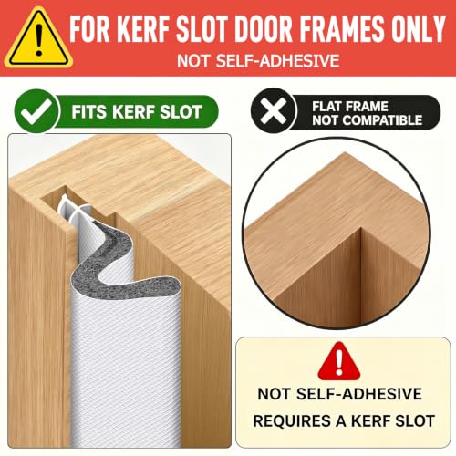 Litaibai 40 ft White Kerf Weather Stripping Door Seal for Exterior Doors, Press-In Fit