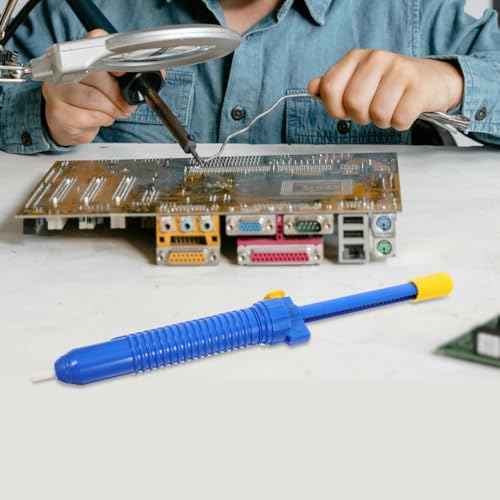 Gatuida Desoldering Sucker Manual Solder Extractor Pump for Welding and Soldering Portable Tin Suction Device 11.81 Inch Handheld Tool for Diy and Professional Use