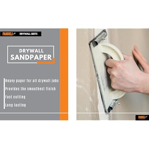 Fandeli | Multi-Purpose Sanding Paper | Grit 100 | 25 Sheets of 4 1/4'' x 11'' | Perfect for Sanding Drywall | Hand Sanding | Orbital Sanders