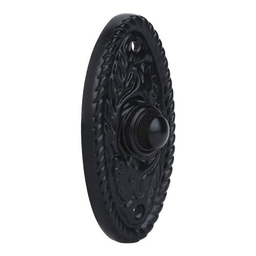 STALLION HARDWARE Iron Bell Push Button - Black Powder Coat Door Chime for Classic Entryways, Durable Hardwired Design, Perfect for Modern & Classic Homes
