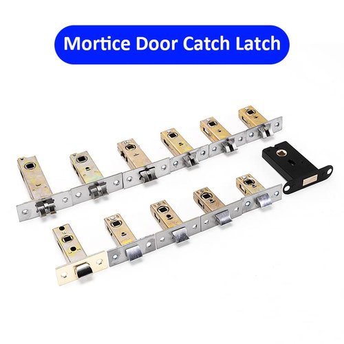 Reversible Tubular Latch Door Mortice Catch Bolt Screws Handle Silent Internal Easy Install Square Spindle for Toilet Bedroom Door Forked 40mm