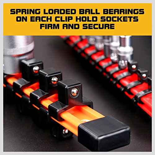 HORUSDY 3Pcs Double Sided Socket Organizer, 1/4-Inch, 3/8-Inch, 1/2-Inch, Premium Quality Socket Holders